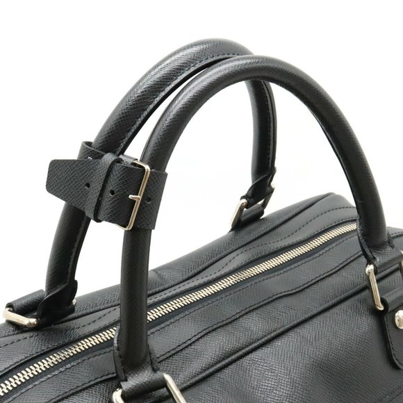 LOUIS VUITTON Taiga Stanislav Boston Bag Handbag Travel Ardoise Black M31152 - Picture 5 of 8